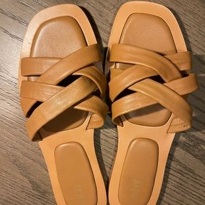 Crevo Leather Busy Slides New!!